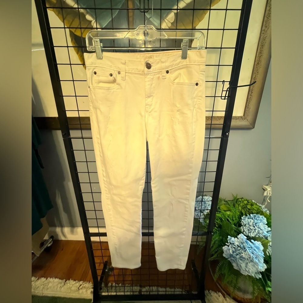 J. Crew Cream White distressed jeans
